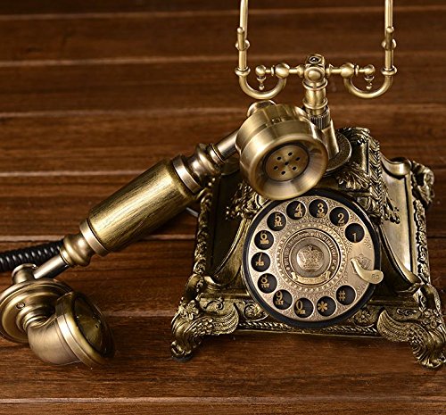 Xichen Resin Imitation Copper Vintage Style Rotary Retro Old Fashioned Rotary Dial Home And Office Telephone #TOP4