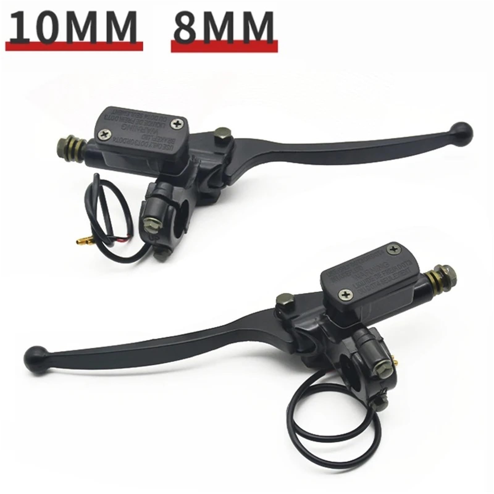 dźwignie sprzęgła motocykla Pompa hamulcowa motocykla przednia pompa główna dźwignia hydrauliczna pasuje do skutera Dirt Pit Bike ATV Quad Moto części wyposażenia(8MM Black pair)