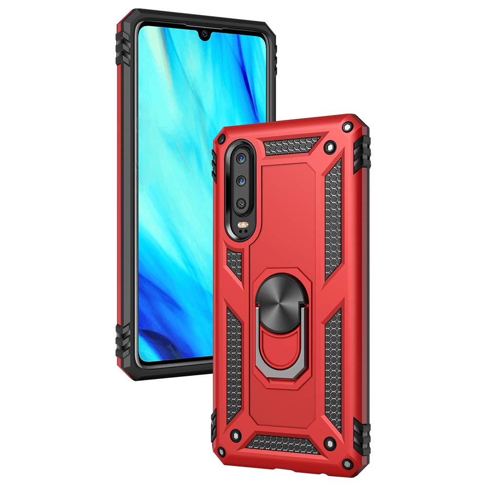 NALIA Housse Avec Bague Compatible Avec Huawei P40 Coque, Anti-Choc Etui Avec Anneau Rotation 360°, Cover Rigide & Silicone TPU Bumper, Kickstand Case Pour Support Voiture Magnetique, Couleur:Argent
