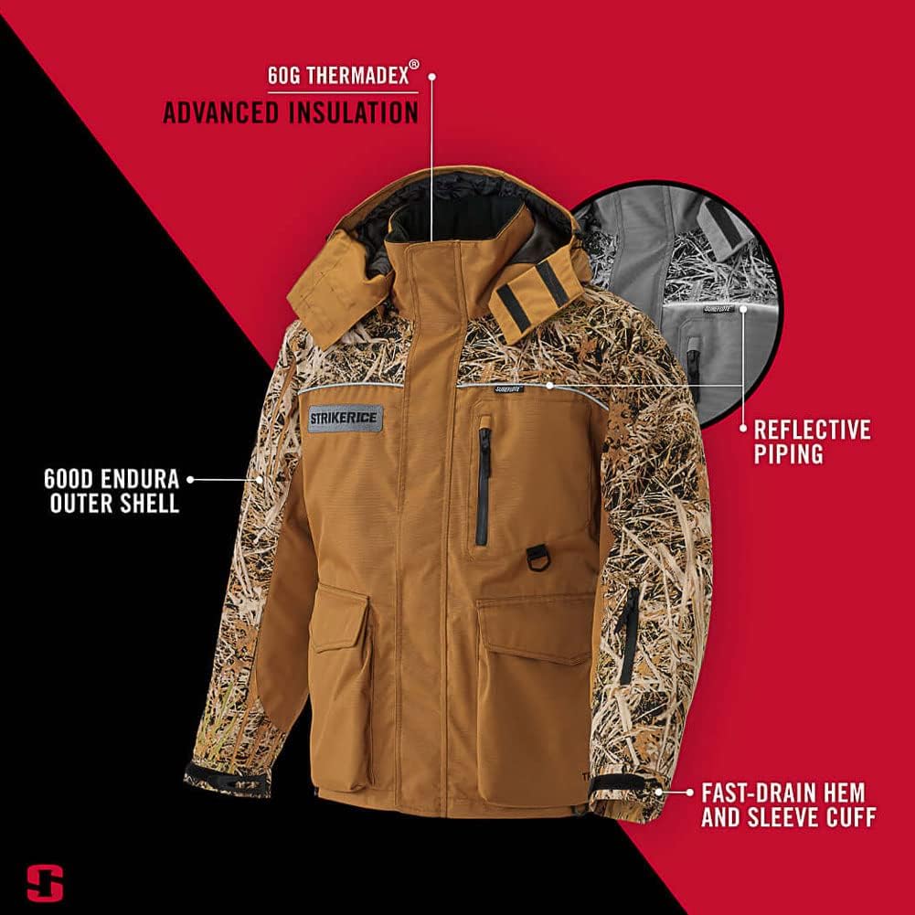 Striker Men's Cold Weather Durable Windproof Water-Resistant Breathable Outdoor Fishing Trekker Jacket with Removable Hood - Image 4