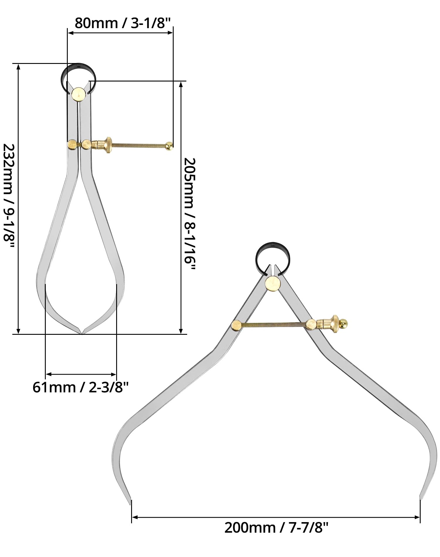 QWORK Spring Dividers Calipers - 8 Inch -6