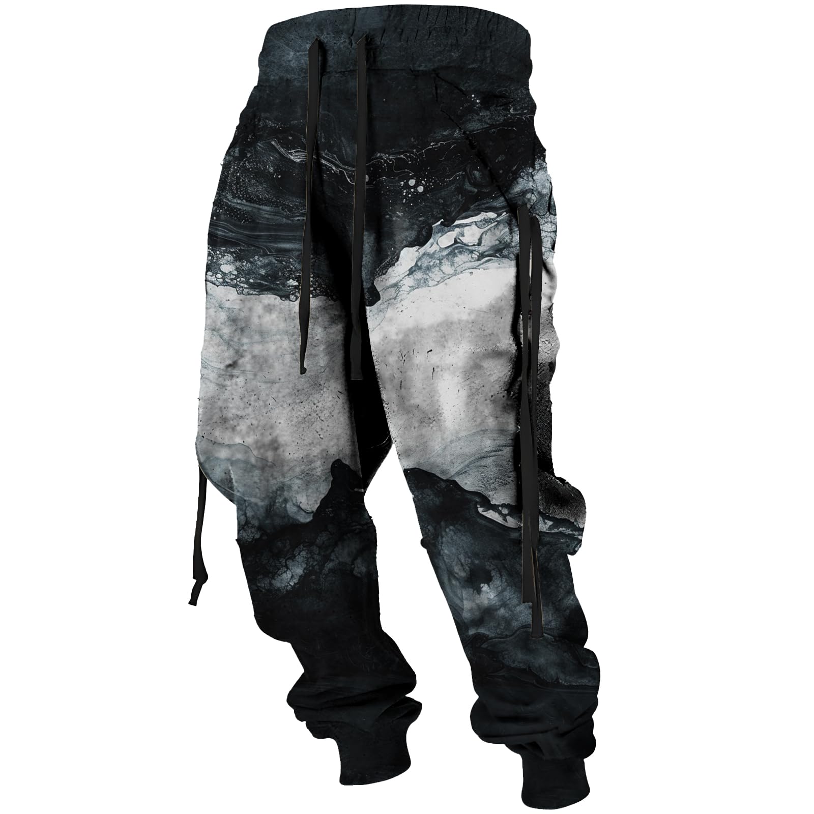 MARSVOVO Mens Western Aztec Pants Vintage Drawstring Fall Sweatpants with Pocket Cool Graphic Baggy Jogger Pants