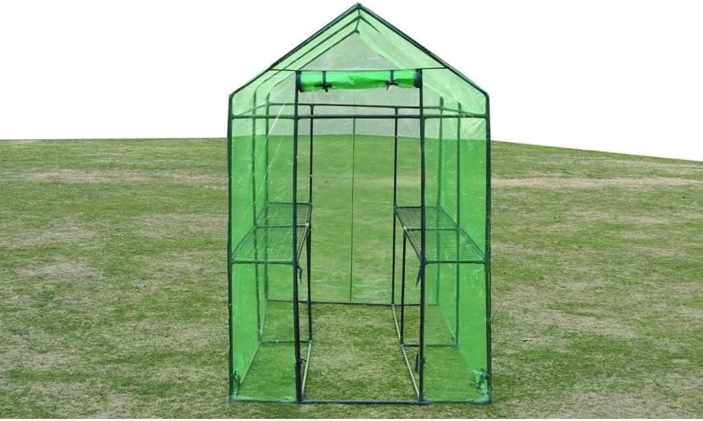 vidaXL Greenhouse Green Powder-Coated Steel, PVC XL Lightweight
