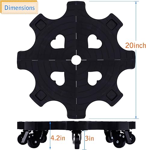 Miniatura 3 de Carrito de plantas de 20 pulgadas con ruedas  Soporte para plantas rodantes para interiores y exteriores con ruedas, carrito grande para macetas