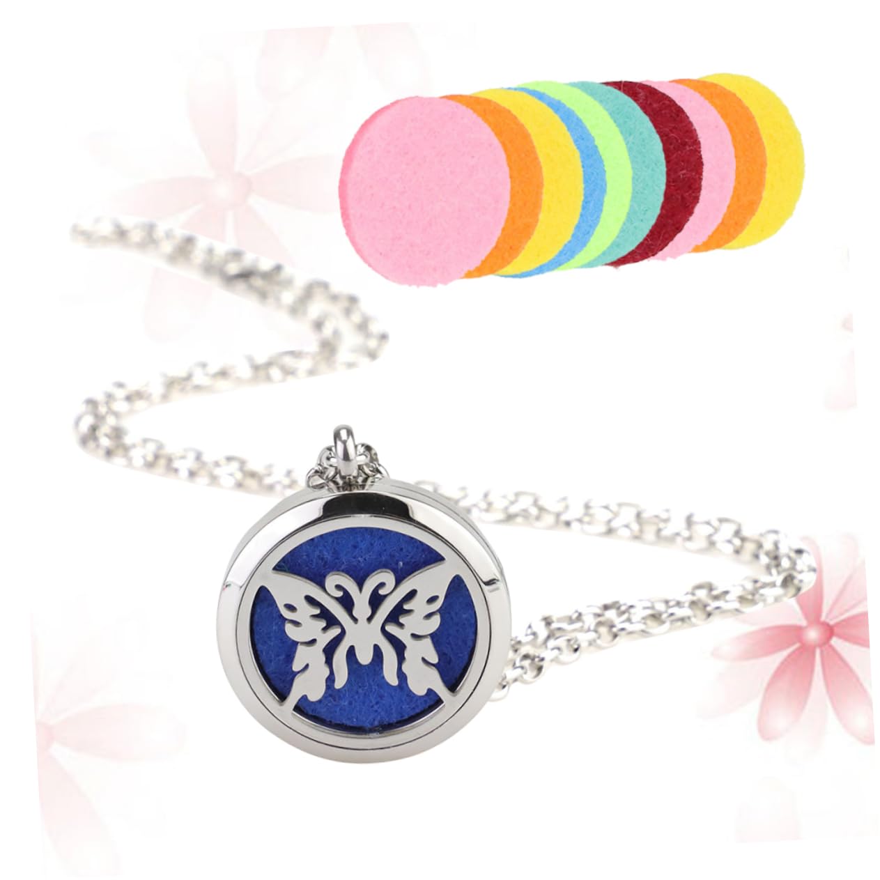 COLLBATH 3pezzi Collana Diffusore Inossidabile Con Ciondolo Locket e Accessorio Per Per Ogni Occasione