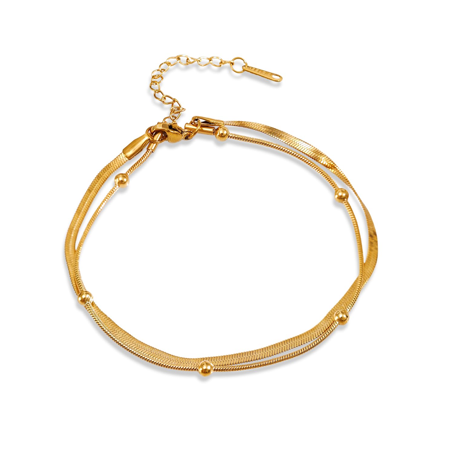 rubans Demi Fine Gold Toned Stainless Steel Anklet for Women Western Minimal Anti Tarnish Daily Wear Trendy Stylish Gift Jewellery-picture-14