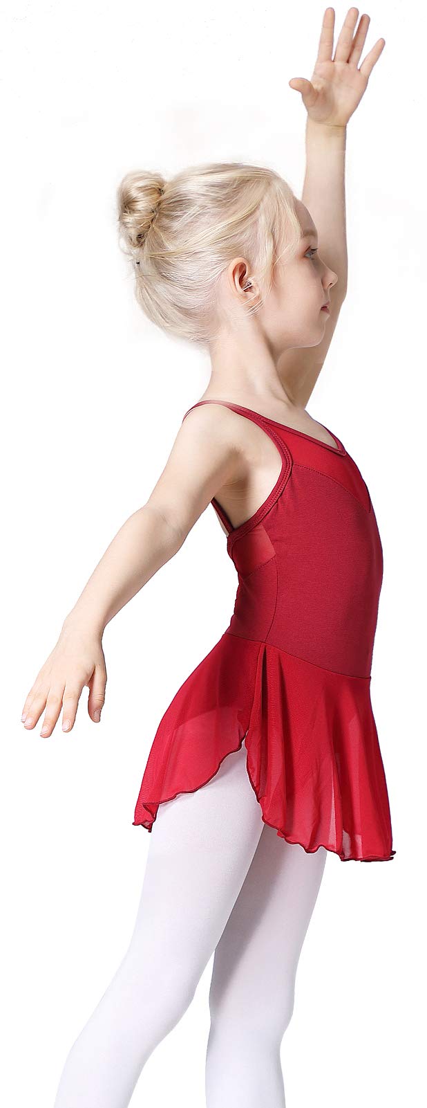 Soudittur Maillot de Danza Algodón Tutú Vestido de Ballet Gimnasia Leotardo Body Clásico Manga Corta para Niña