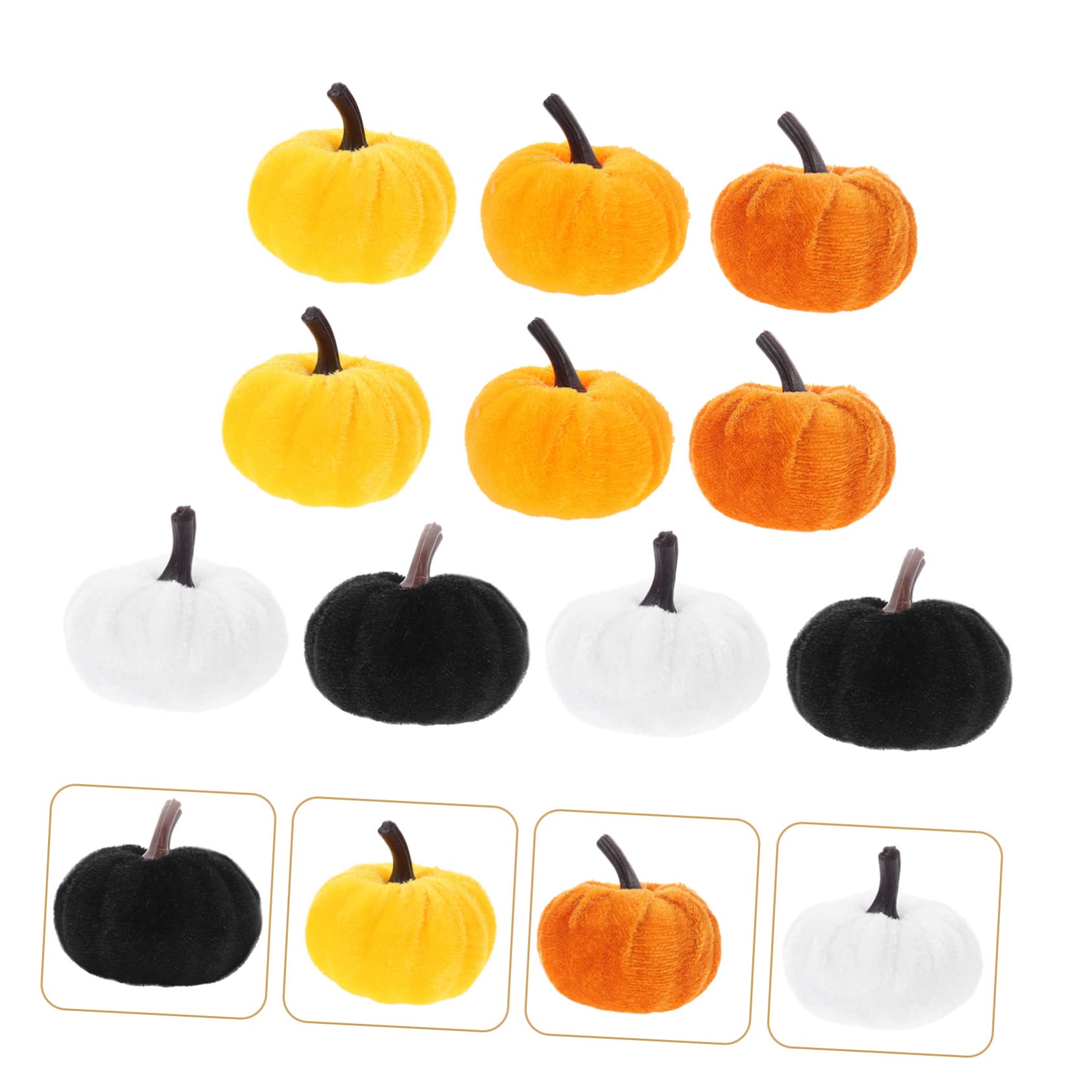 TOPBATHY 50 Stück Flanell-Kürbis Kleiner Herbstkürbis herbstliche Dekoration Halloween Dekoration Halloween- Autumn Decor Plüsch gefälschter lebensechter Stoff