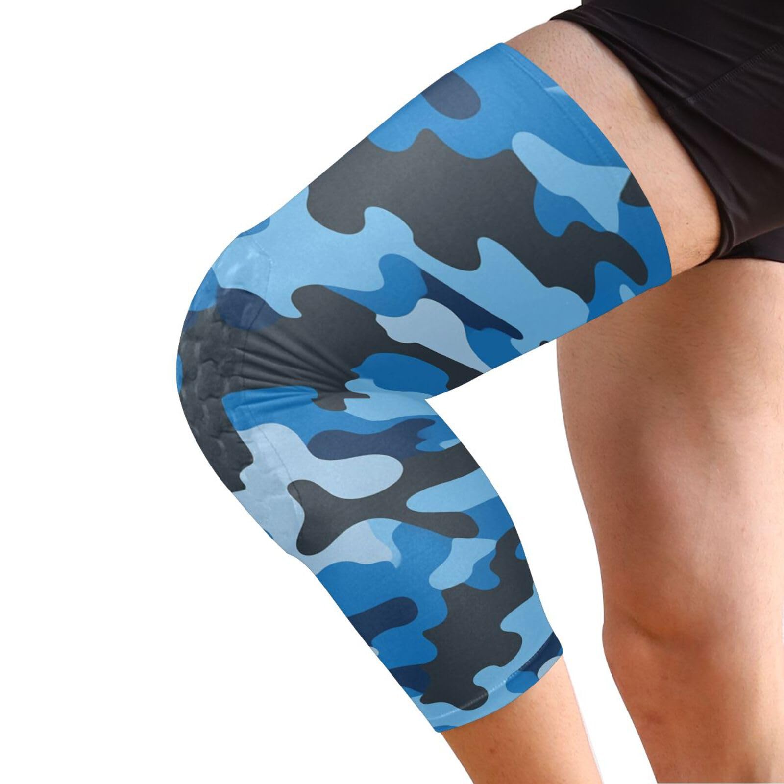 JUNZAN Camouflage Blue Basketball Knee Pads for Youth Kids Wrestling Knee Pads with Sleeves Sport Kneepads for Volleyball Football