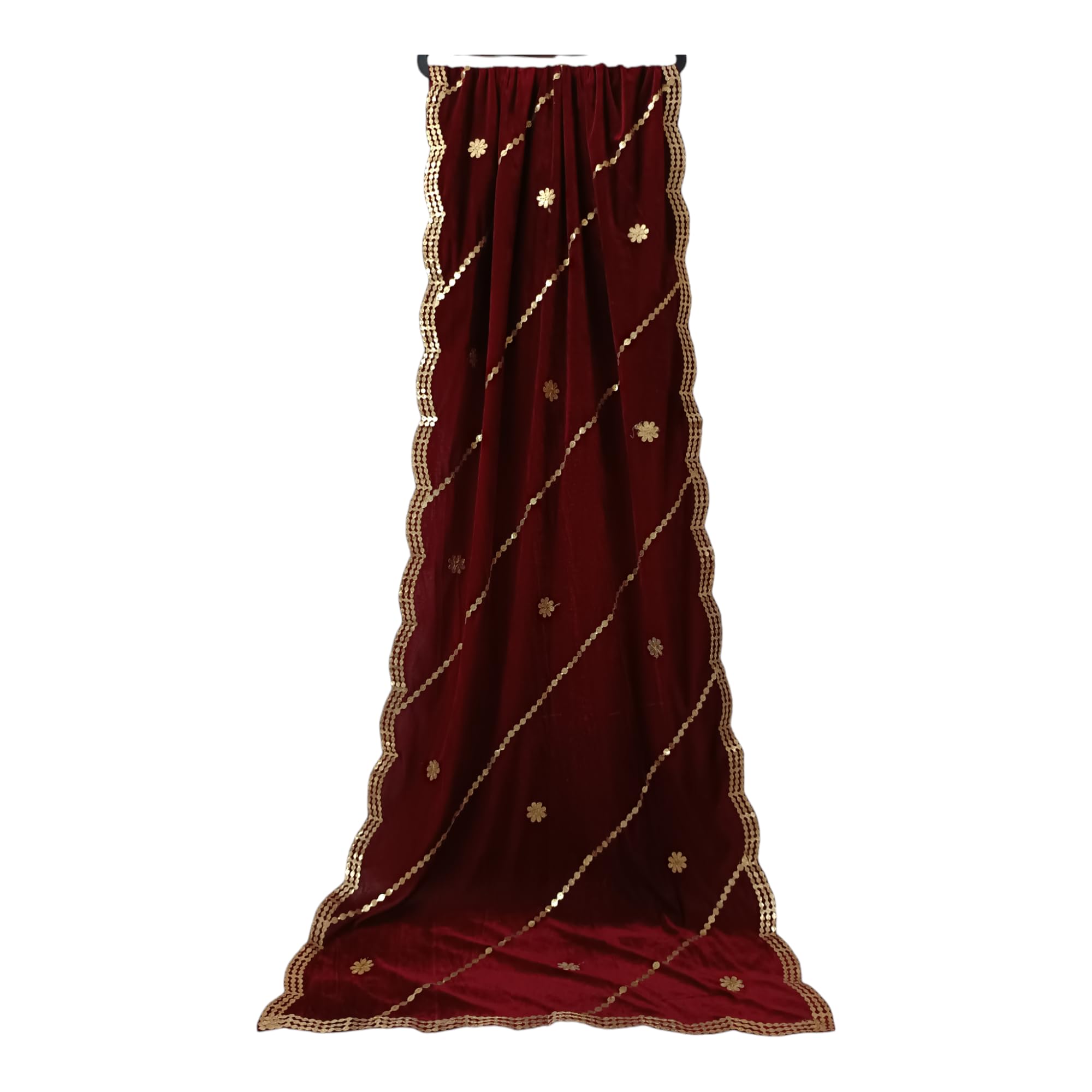 ARIPAN Velvet heavy gota patti cut work emboidery party wears dupatta for girls and womans size 2.25meter pack of 1pis