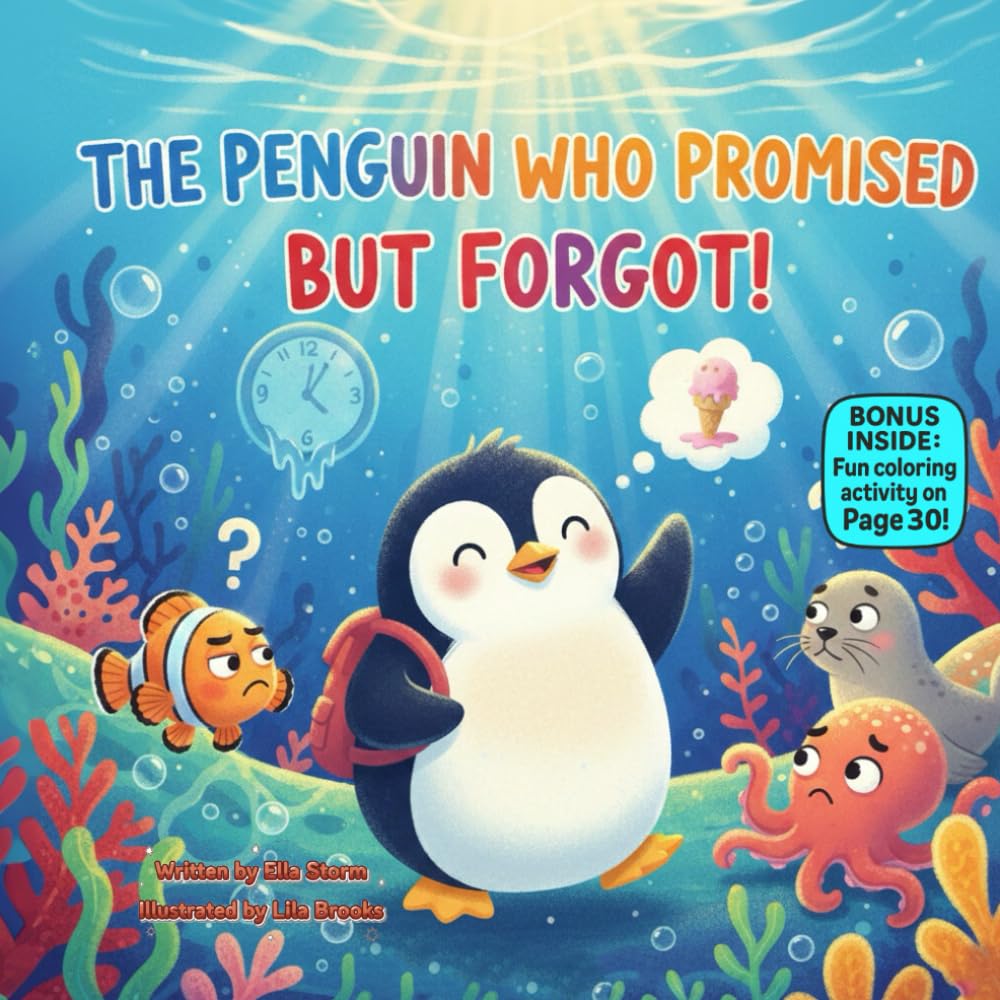 The Penguin Who Promised But Forgot!: A Funny Rhyming Story About Keeping Promises, Focus, and Responsibility for Kids