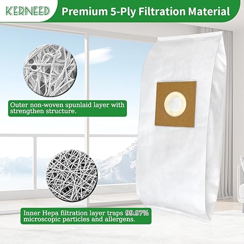 Miniatura 4 de Paquete de 8 bolsas de vacío HEPA tipo Y para aspiradoras Hoover WindTunnel de estilo vertical Y, Z, YZ, piezas de repuesto 4010100Y