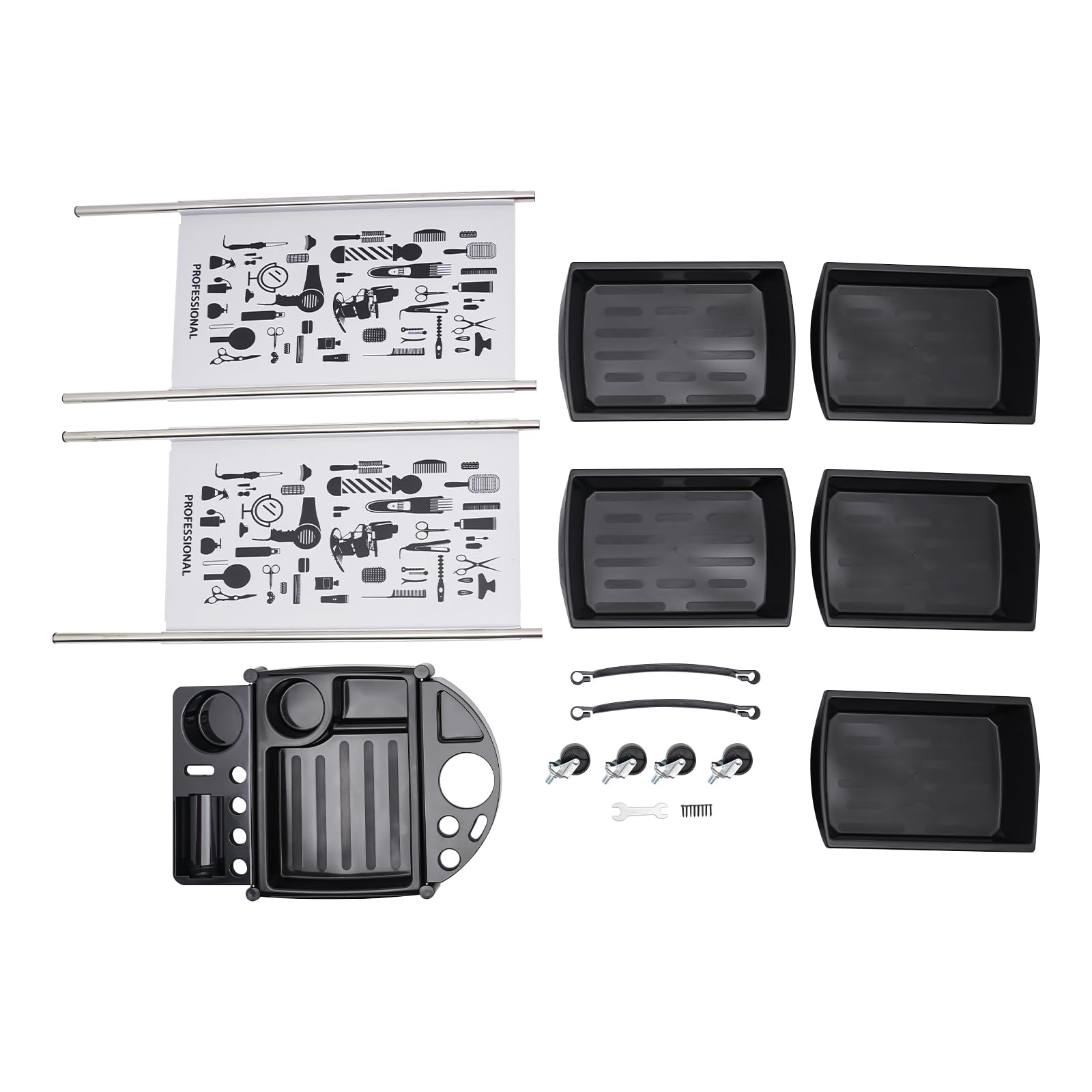Carrito de salón con 5 cajones, carrito de peluquería con ruedas para peluquería, organizador de pelo portátil, multiusos, con ruedas para peluquería, belleza