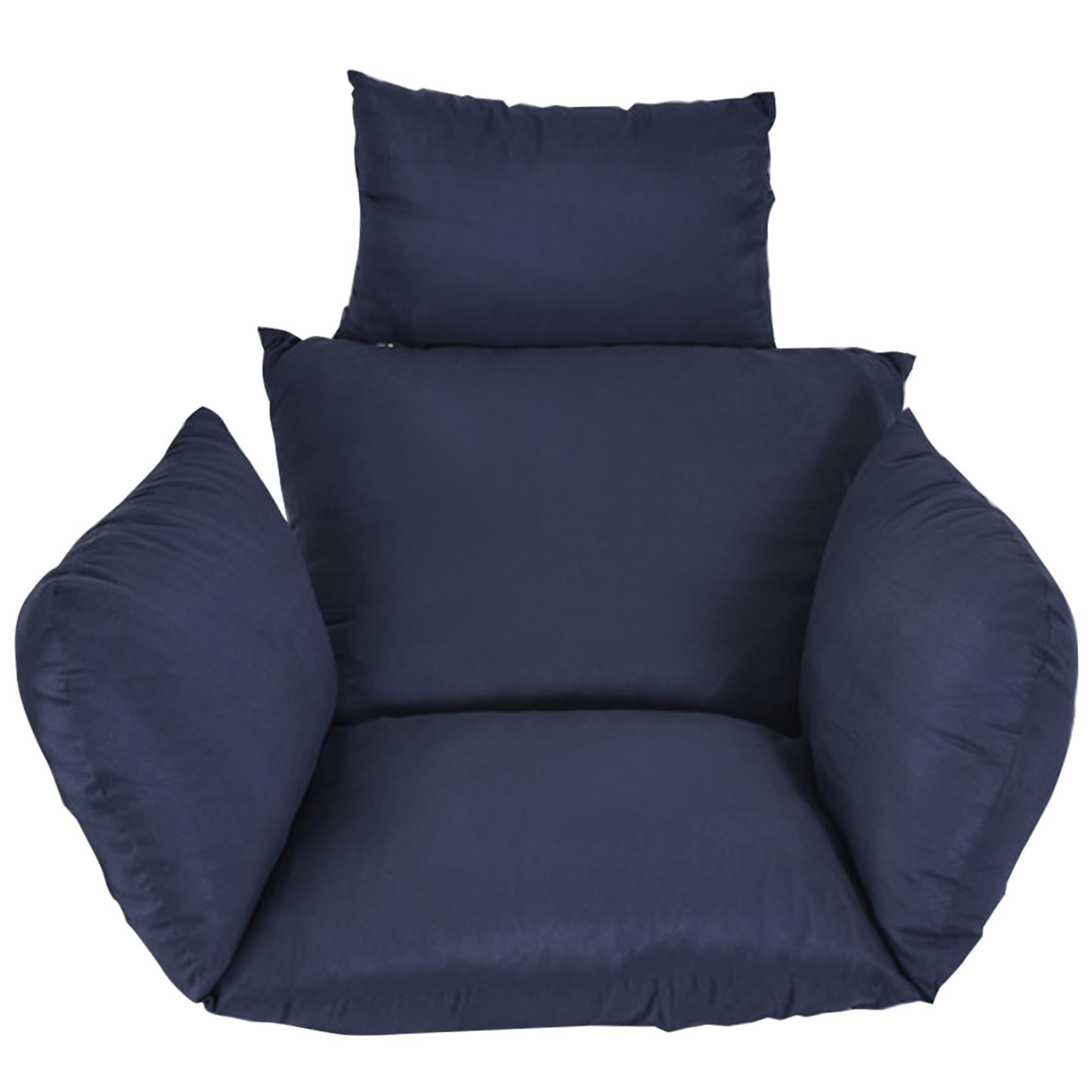 Stuhlkissenbezüge, 1 Set, farbecht, waschbar, Polyester-Kissenbezüge mit Reißverschluss und Bindeband für Hängesessel/Eierstuhl/Schaukelstuhl, dunkelblau, Hängesesselkissen, Eierstuhlkissen, Scha
