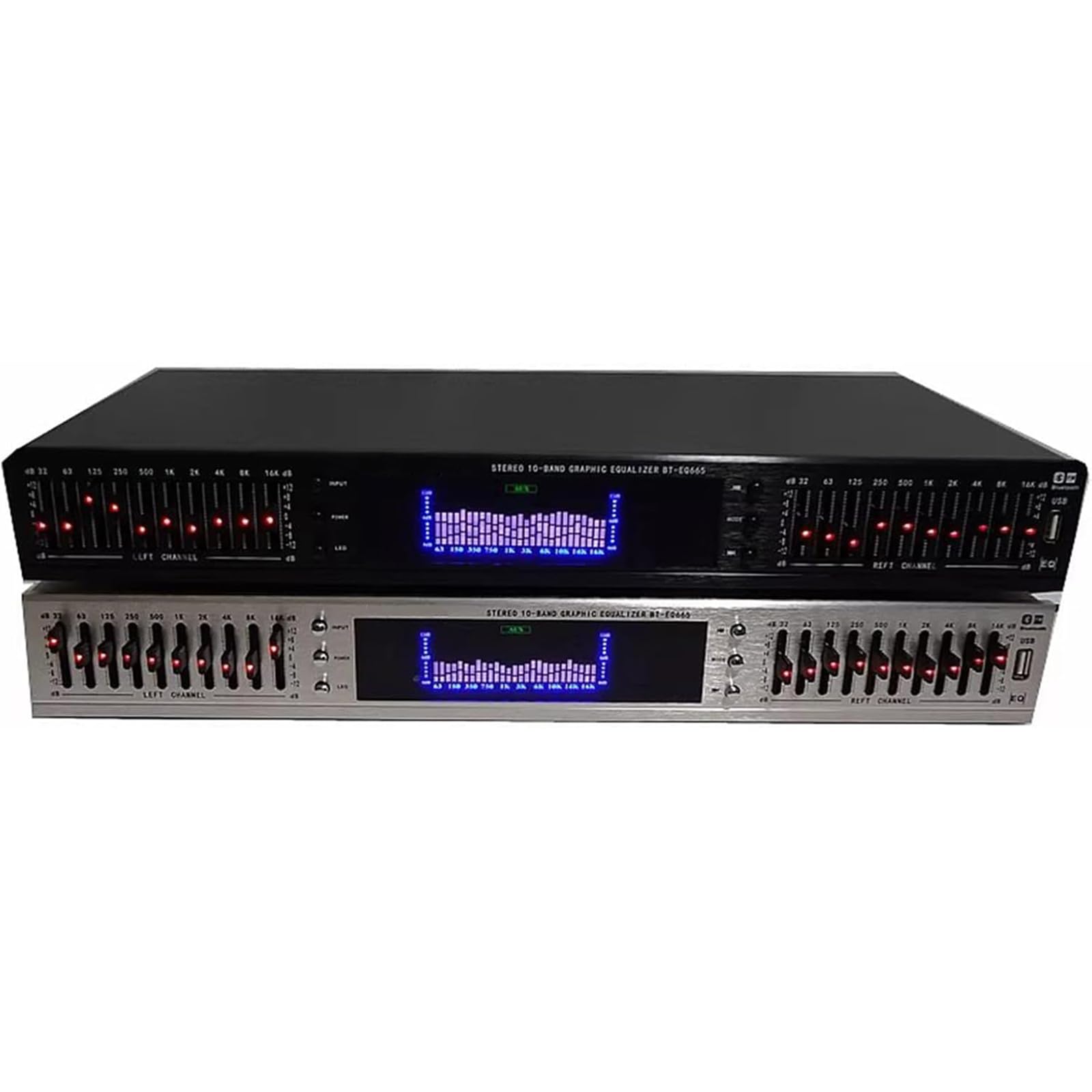 Égaliseur audio HiFi 20 bandes, égaliseur professionnel d'effets graphiques numériques, avec USB et télécommande intégrés, affichage du spectre LED, pour studio d'enregistrement