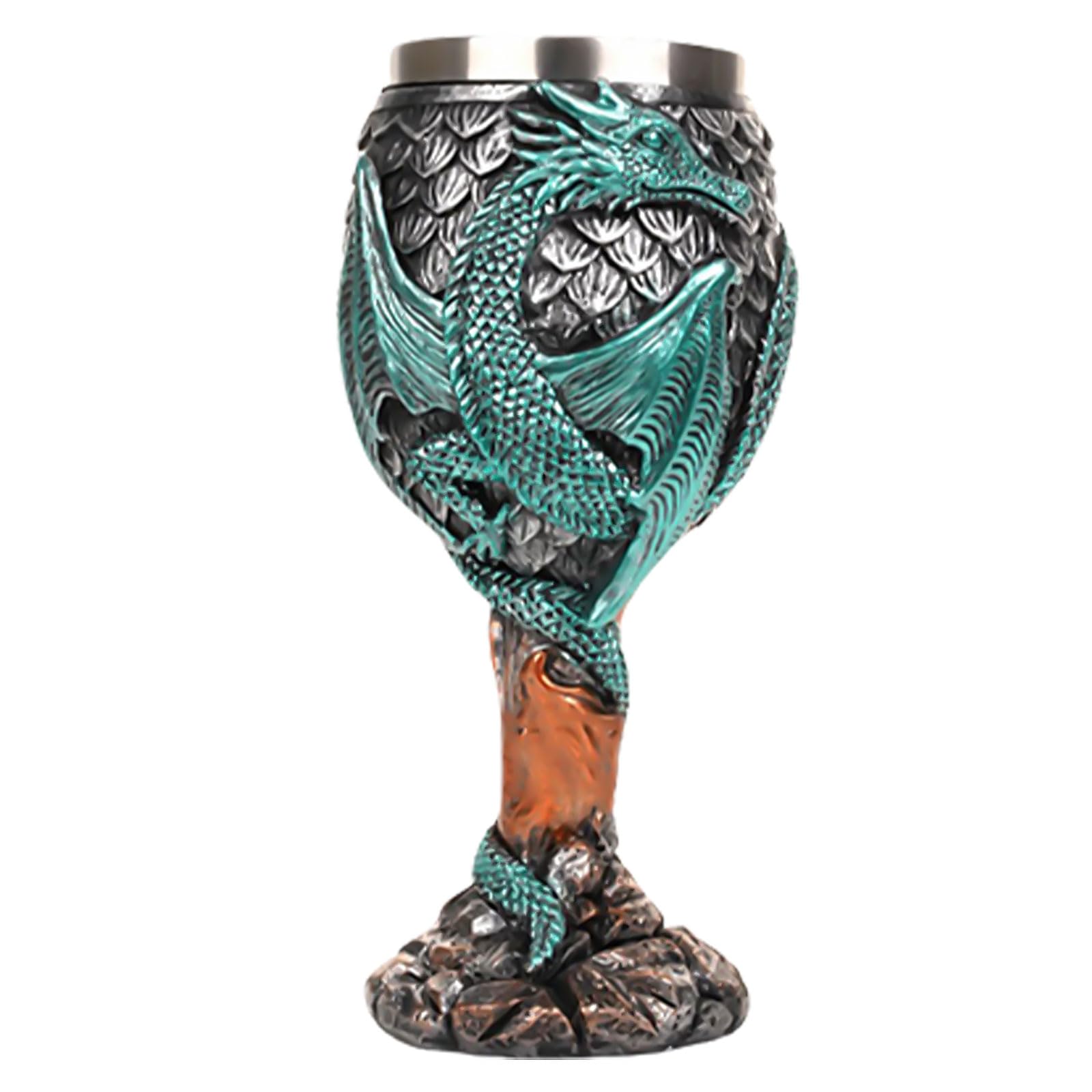 Tasse à vin dragon antique verre à boire à tige haute support Morain