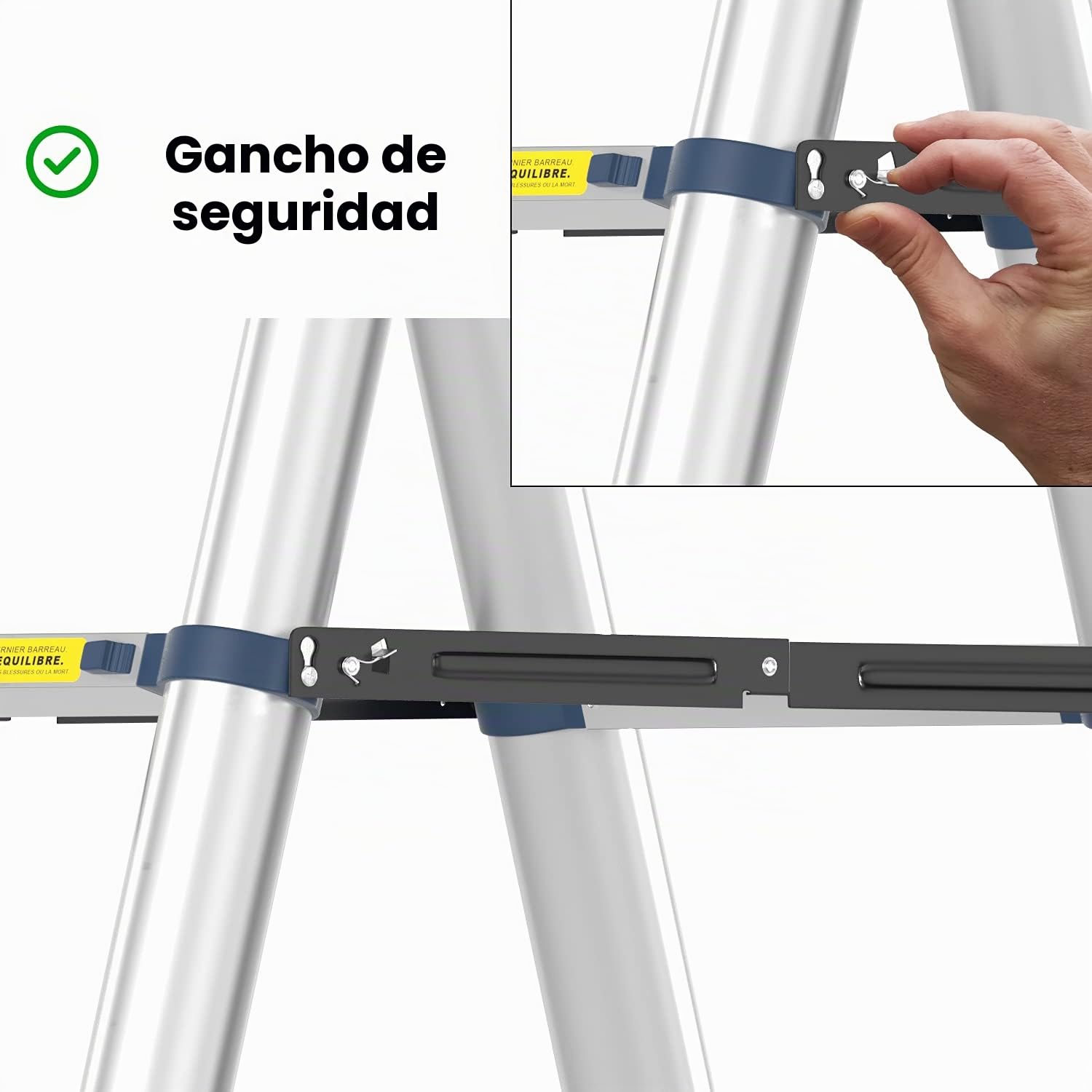 5m Escalera Doble Telescopica WORHAN Pro Multiuso WORHAN Multifuncional Plegable Tijera Aluminio Anodizado Nueva Generación Calidad Alta 500cm K5C+Bag