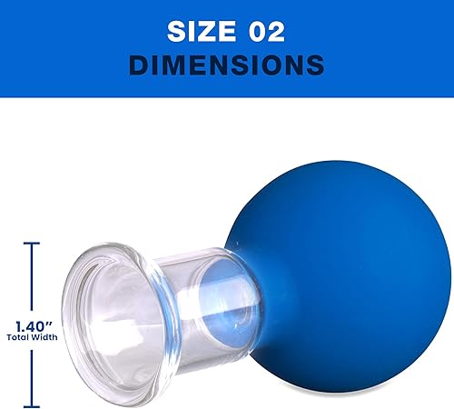 Miniatura 7 de Taza media de cristal de la talla 2 de la ventosa facial para el masaje linfático de las arrugas del estiramiento facial