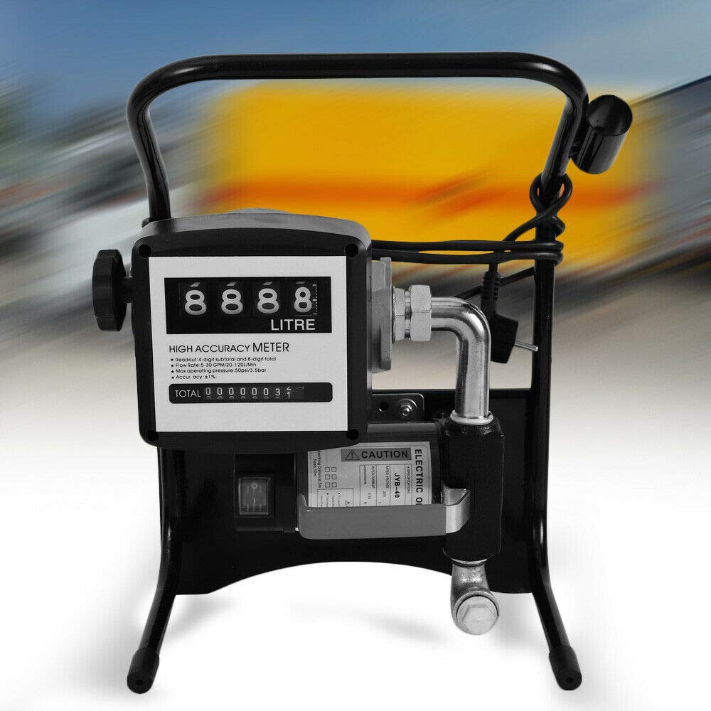 Pompe à carburant 220 V 375 W - Pompe à fioul - Pistolet auto-amorçage - 40 l/min - Pompe diesel - Avec manuel d'utilisation (français non garanti)