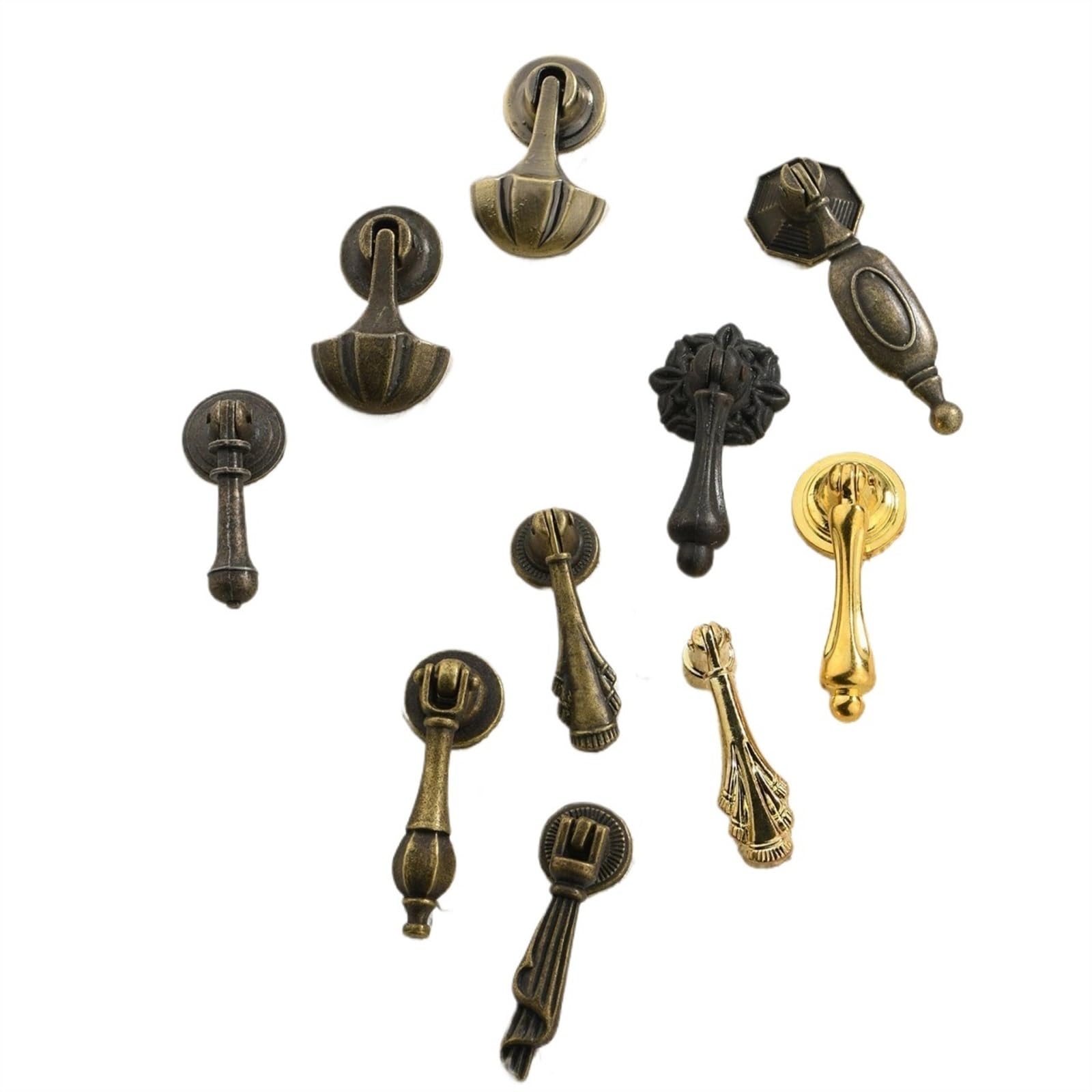 Poignée de porte d'armoire vintage bronze 092 pour restauration