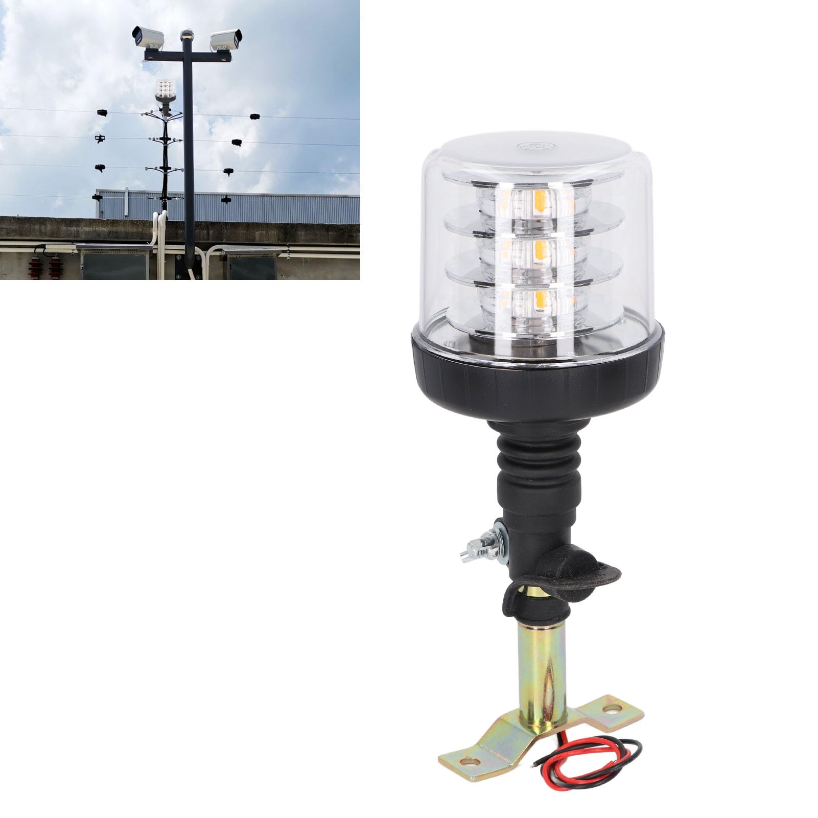 Rotating Led Beacon Light Action Lite Stainless Steel 4 Beam Revolving