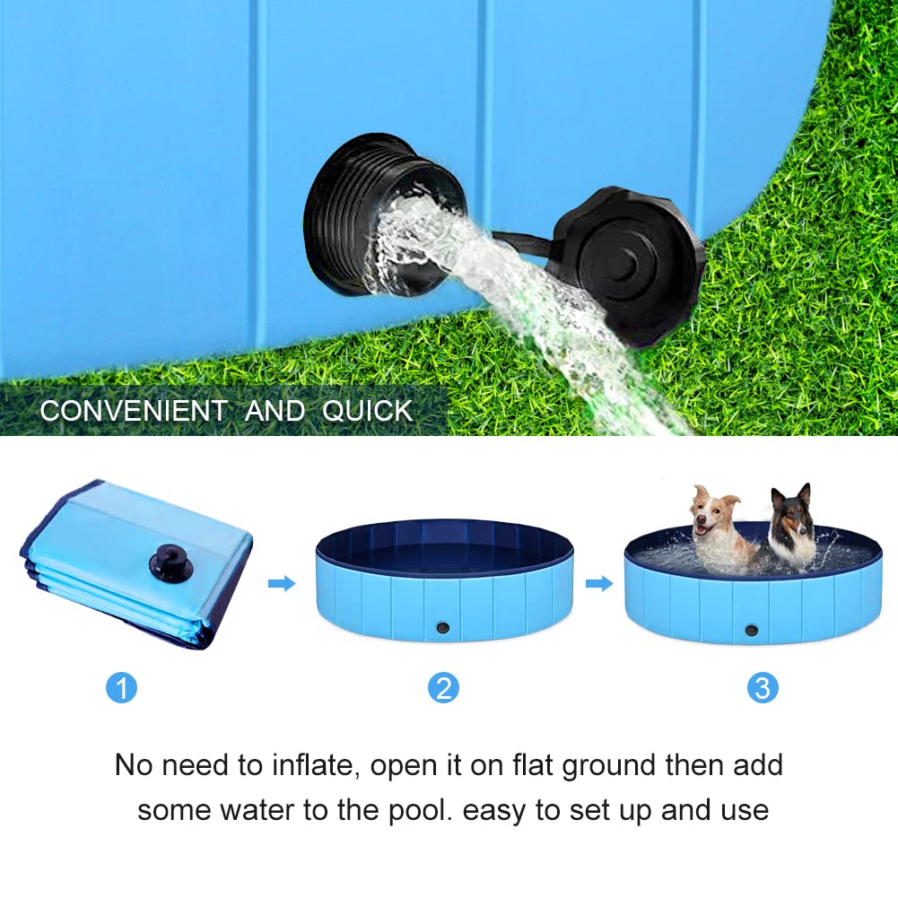 Piscina Pieghevole Per Cani 120x30cm - Vasca Da Bagno Portatile Antiscivolo, Per Animali Domestici - Foto 2