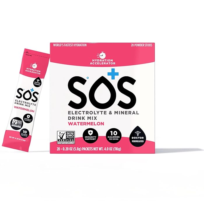 Buy SOS Hydration Electrolytes Powder Packets Dehydration Mineral