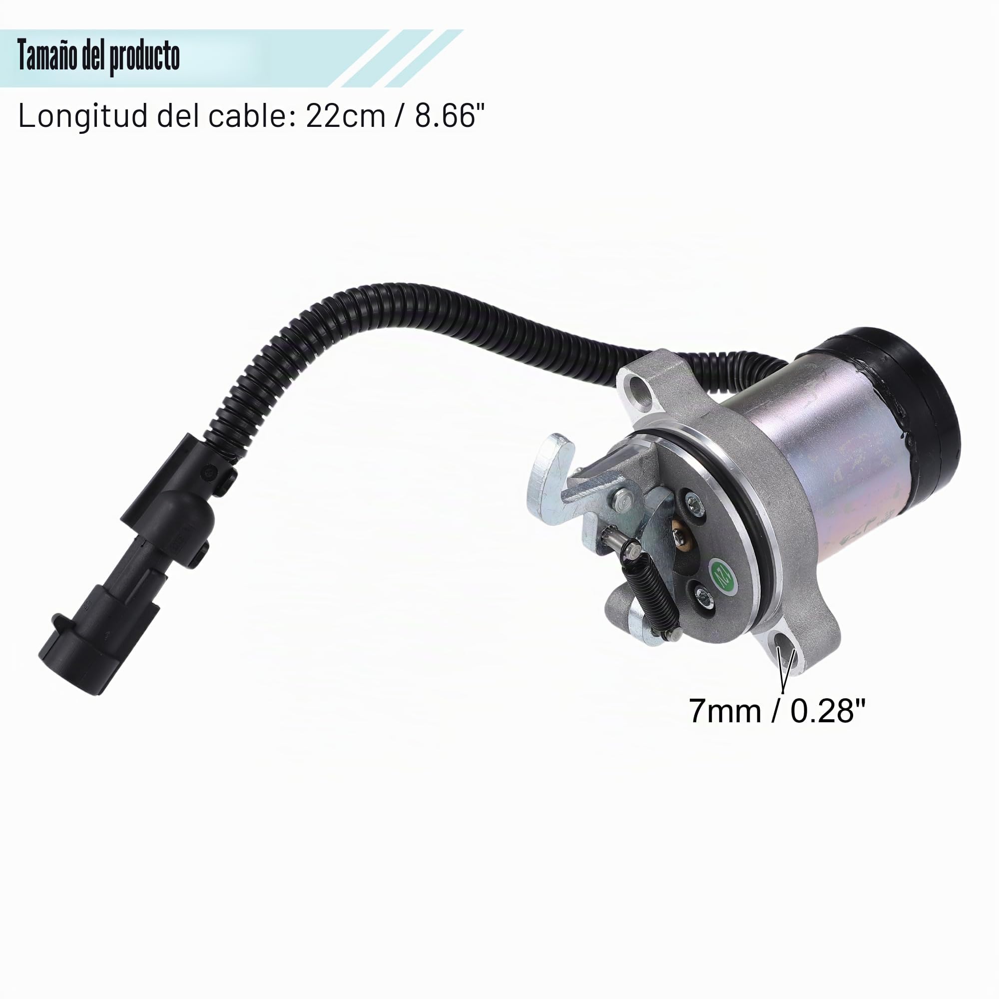 A ABSOPRO Solenoide De Parada De Combustible Para Deutz F3L 12V 1Pc | Para F3M, F4L, F4M, 1011, 2011, Material: Plástico Y Metal, Color: Negro Y Plateado, Voltaje: 12V, Tamaño: 10.6X7.8X5Cm
