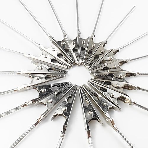 Miniatura 3 de GXXMEI 100 abrazaderas de cocodrilo de alambre de metal, clip de hierro de cocodrilo de cola larga de 4 pulgadas, soporte para fotos y clip de notas