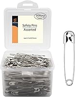 Vrupin 300 Pack Extra Strong 2.2 Inch Stainless Steel Safety Pins - Silver Nickel, Rust-Proof for Sewing Crafts Clothing Home