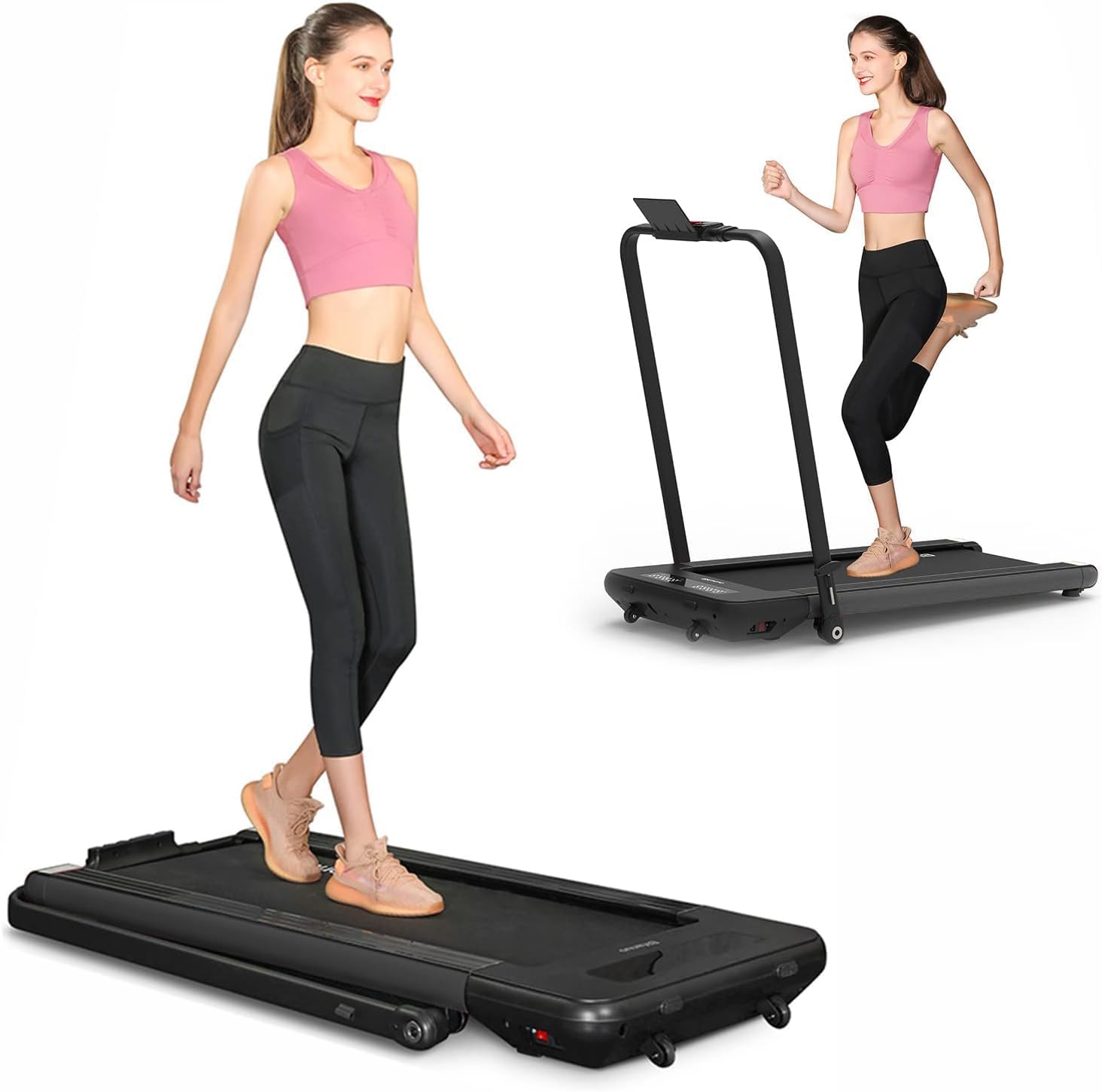 Bifanuo 2 in 1 Walking Pad - Under Desk Treadmill for Home/Office, Portable With Remote Control & LED Display - Ideal for Fitness Enthusiasts