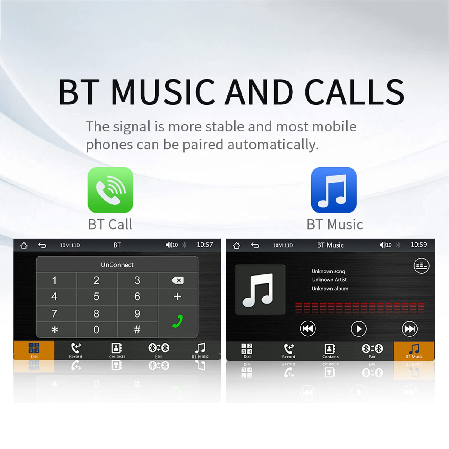 Schermo tattile Portatile Wireless Carplayer e Android Auto, Autoradio da 7 Pollici con Mirror Link/Bluetooth/Trasmettitore FM/USB/TF/Telecomando