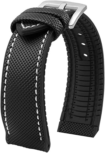 Theo - Correa de reloj híbrida de nailon y goma FKM de alto rendimiento, correas de reloj de repuesto impermeables de calidad, correas de reloj para