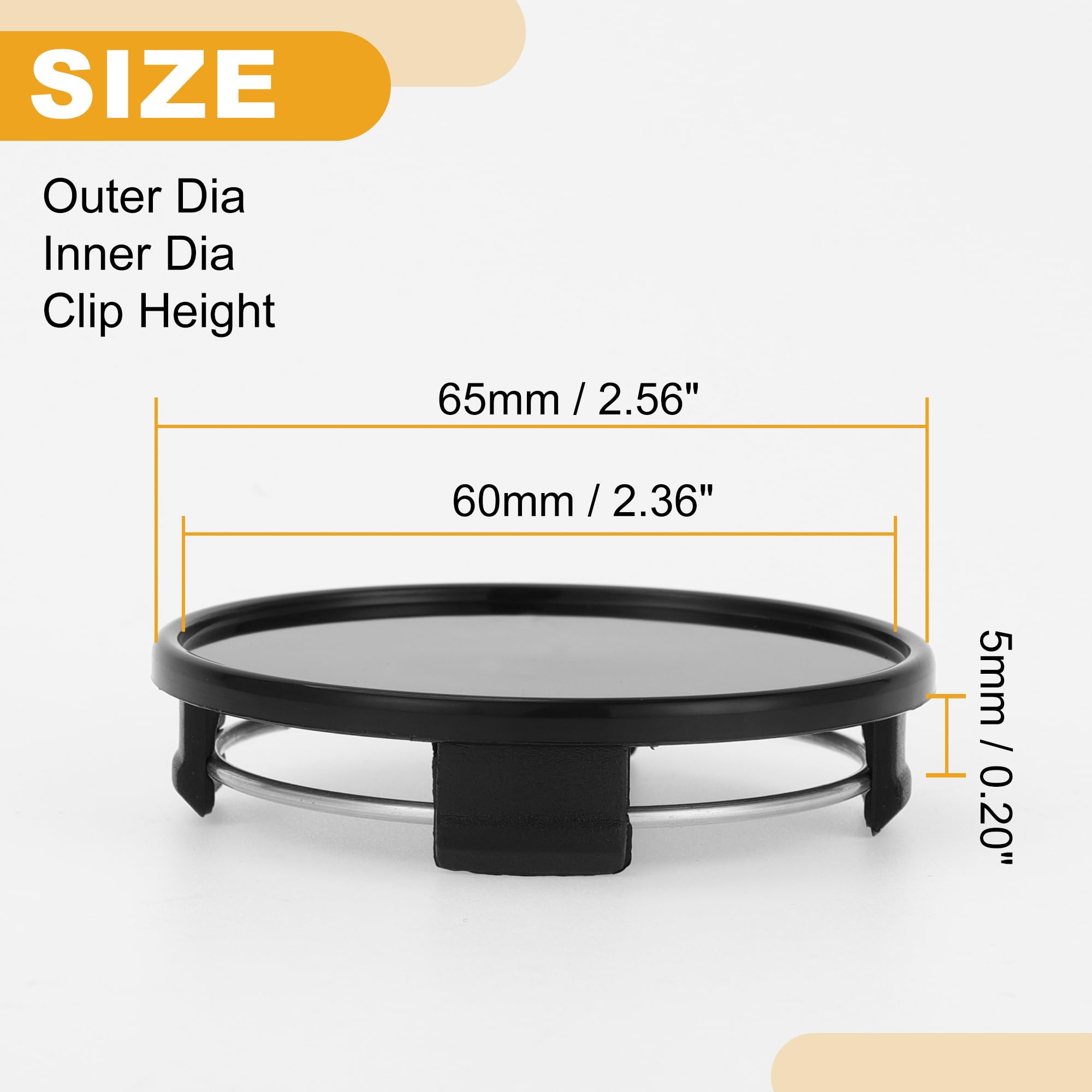 1 Pc 65mm 2 56 OD - Universal Car Wheel Hub Center Caps - Auto Hub Covers Automotive — view 4