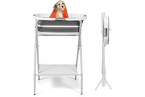 2-in-1 Foldable Outdoor Dog Tub for Easy Bathing and Grooming of Small Pets
