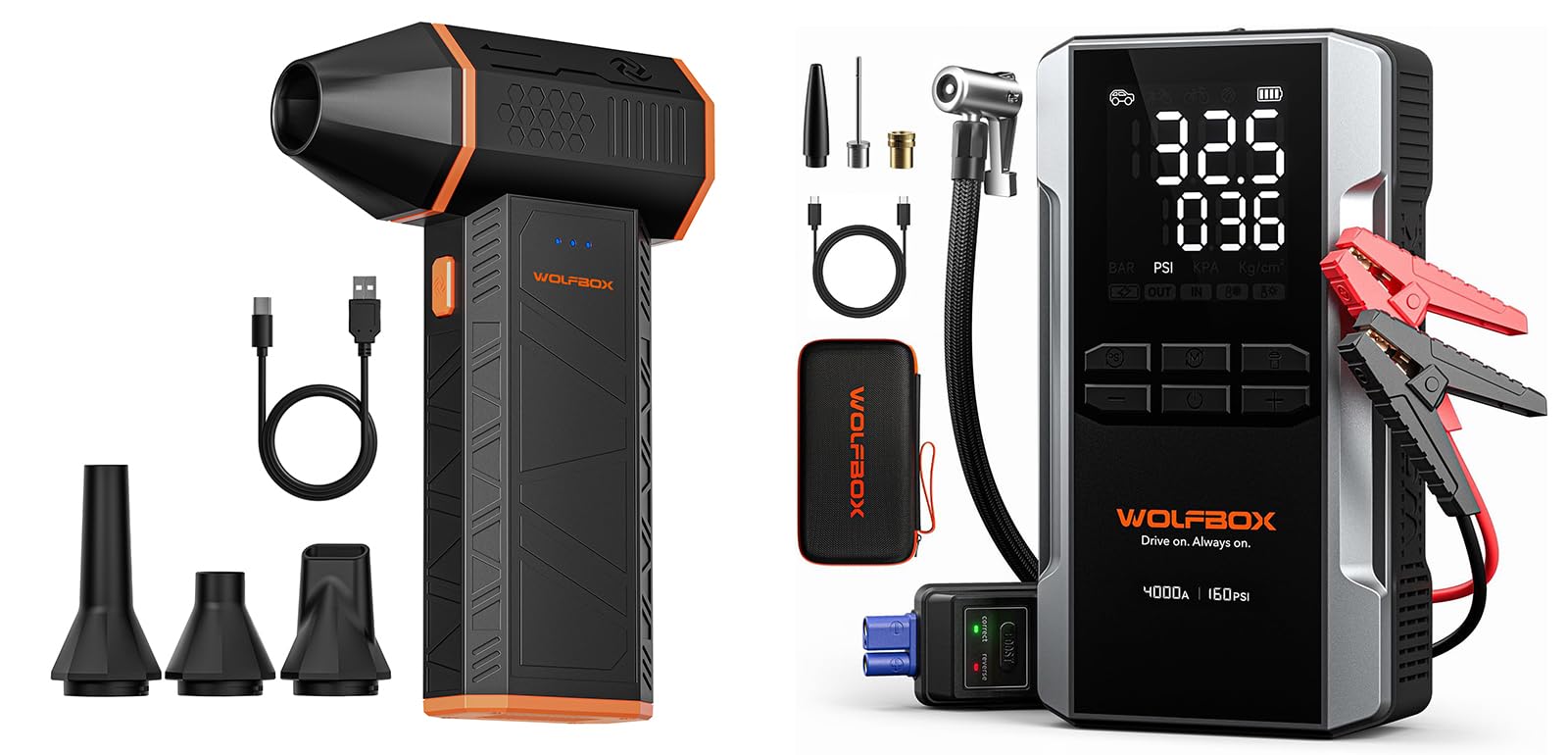 Amazon.com: WOLFBOX 4000A Jump Starter with Air Compressor
