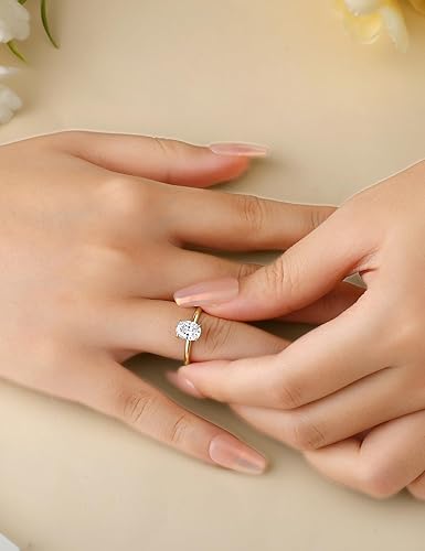 Miniatura 4 de Elspeth 925 Sterling Silver Engagement Ring for Women OvalRadiantPearPrincessRoundCut Cubic Zirconia Promise Ring Size 4-10