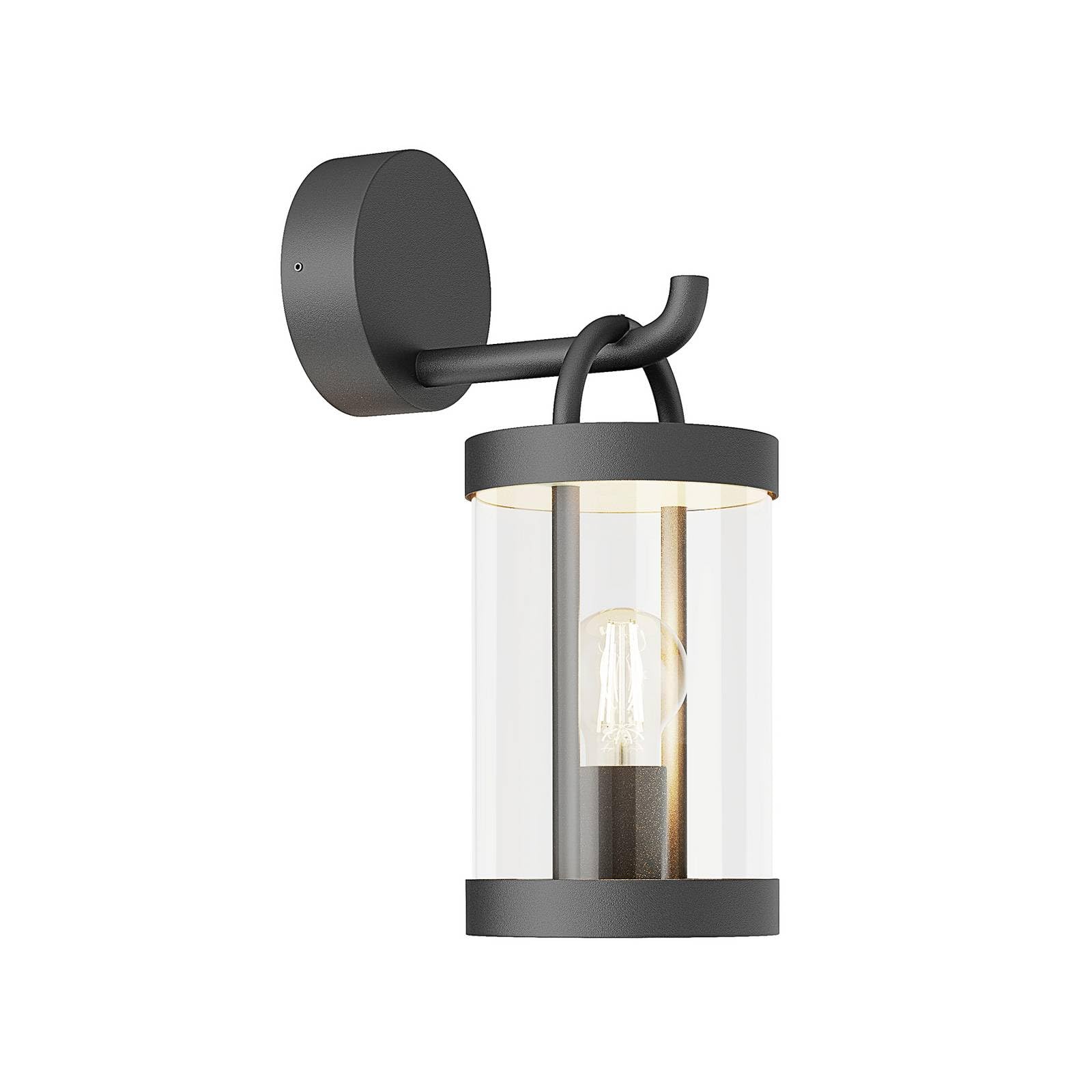 Lucande Applique Exterieur Cassian à intensité variable (Moderne) en Noir Aluminium (1 lampe,à E27), Murale Luminaire Lampe Jardin Eclairage