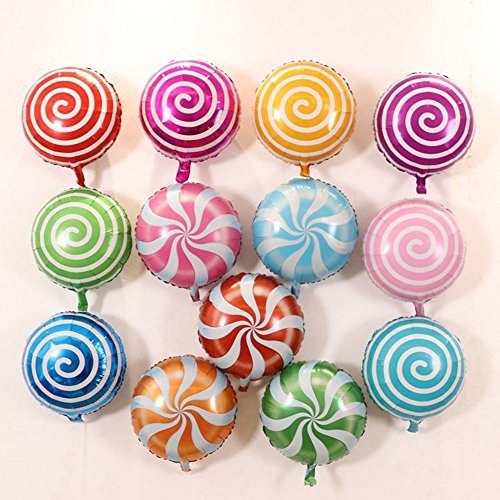 21 Pcs 18" Sweet Candy Balloons, Round Lollipop Balloon Birthday Wedding Party Balloons #TOP1