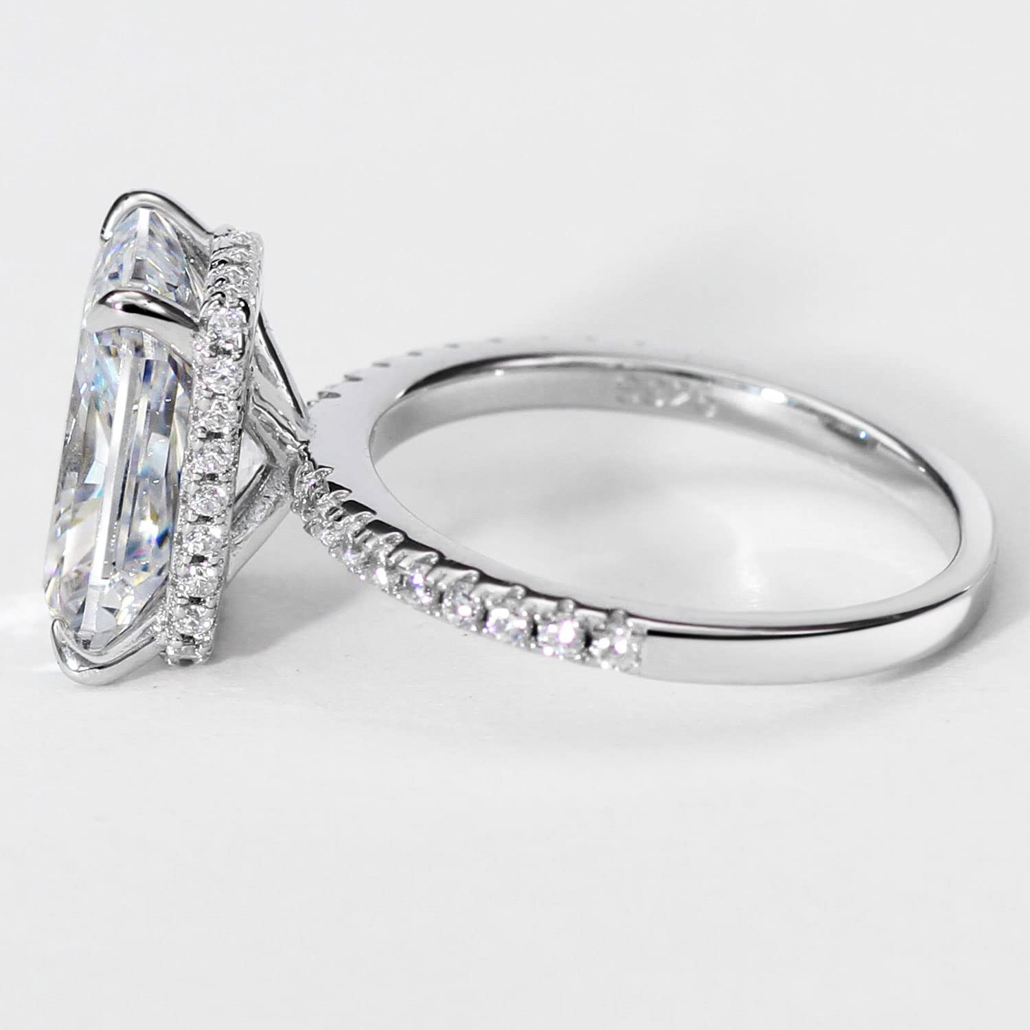 Michooyel S925 4ct Radiant Cut Cubic Zirconia Anelli di fidanzamento per le donne Anello nuziale Anello di promessa Fede nuziale in argento sterling