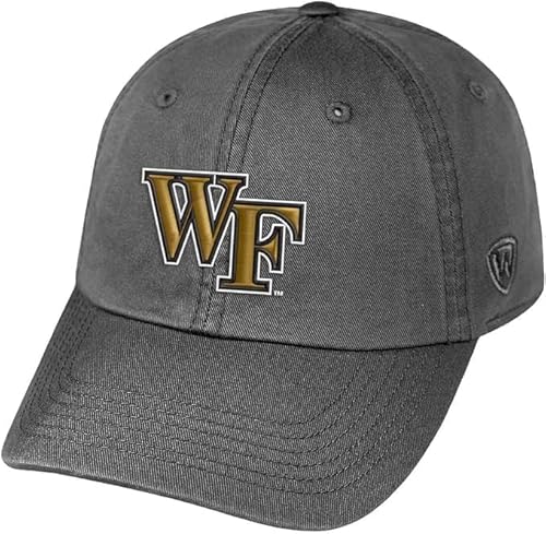 Collegiate Charcoal Team Logo Adjustable Hats (US, Alpha, One Size, Wake Forest)