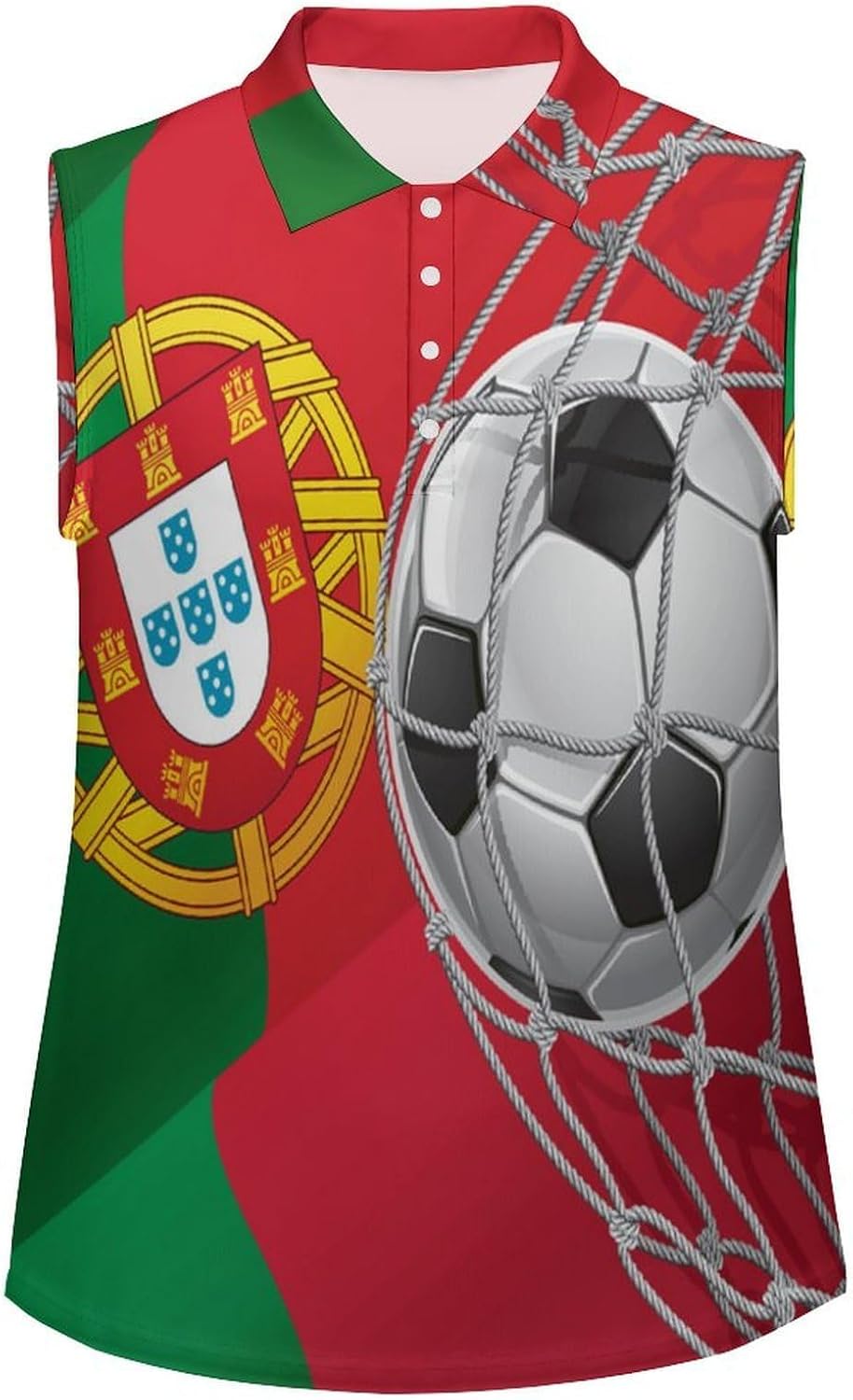 Portugal Flag Soccer Goa Women's Golf Shirt Sleeveless Polo Shirts Tank Tops Blouses Tennis T-Shirts Casual