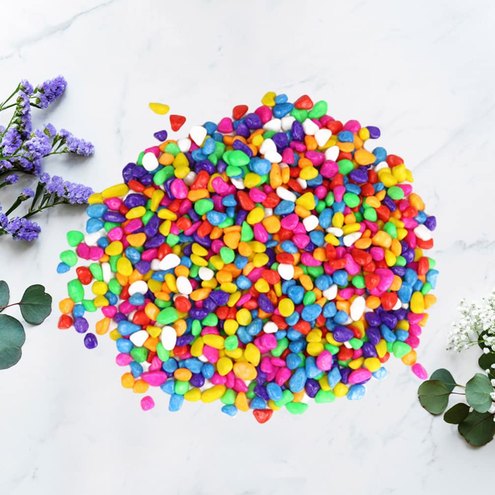 BIUDECO 1 Pack Multi-Color Aquarium Stones Polished Decorative Stones for Fish Tanks Terrarium Plants Succulent Cover and Garden Landscaping (1000g)