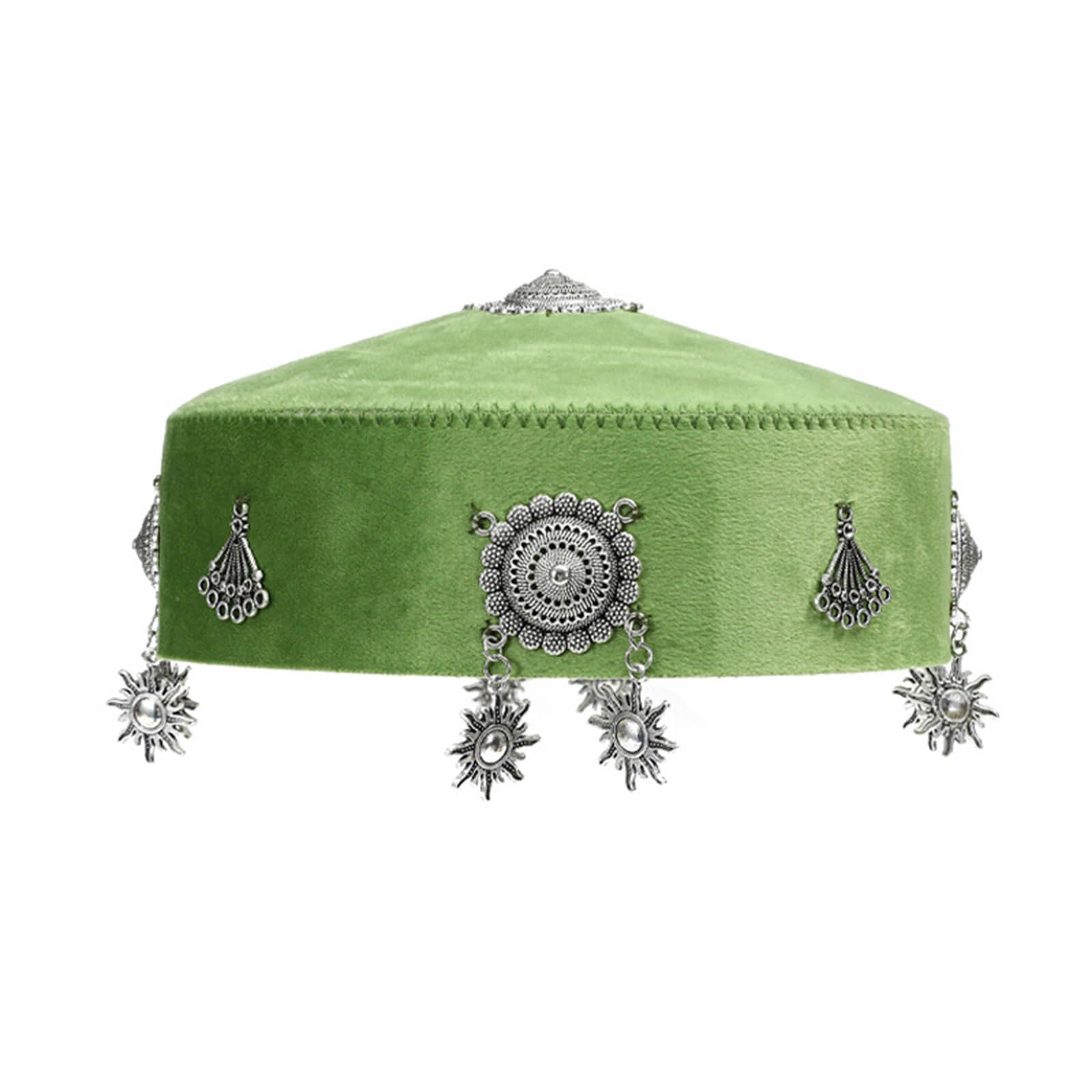 MICFENY Kazakh Folk Costume Hat Traditional Ethnic Design Polyester Fabric for Cultural Event and Daily Wear