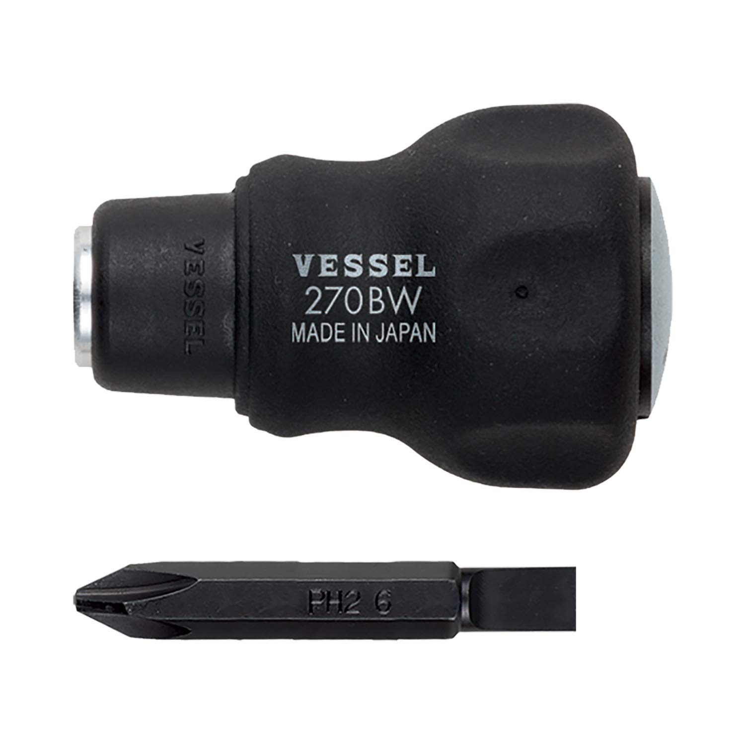 Vessel Cushion Grip 1/4" Hex. Bit Interchangeable Stubby Screwdriver Set No.270bw-62 270Bw62