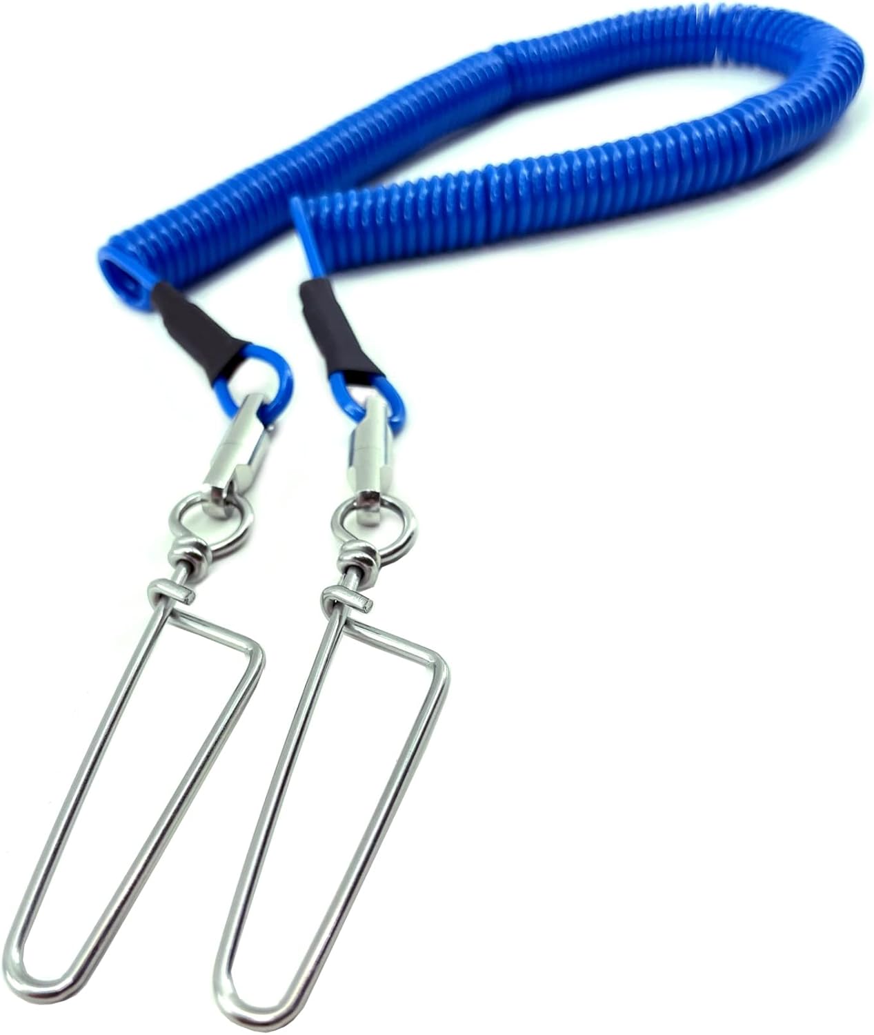Speargun Coil Shooting Shock Line Retriever with Stainless Steel Swivel Snap Clips 15 feet
