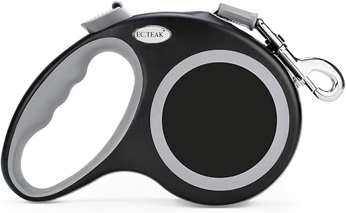 Correa retráctil para perro de 26 pies, correa resistente para perros de hasta 110 libras, cinta de nailon fuerte sin enredos, freno con una sola