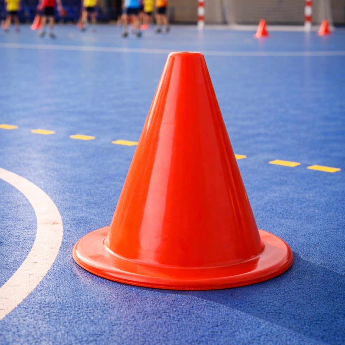 PEGANE Lot de 10 Cône de signalisation, cône d'entraînement Extra-Souple Orange Hauteur 18 cm