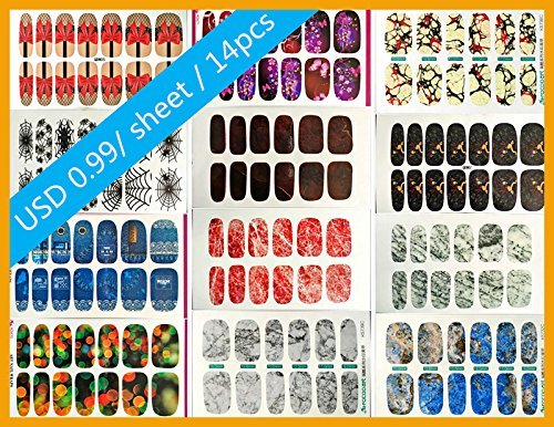 12 Premium Sheets($1.08/ Sheet) - Love Nest Nail Art Tips Stickers False Nail Design Manicure Decals Nail Art Water Nail Art Decal / Tattoo / Sticker