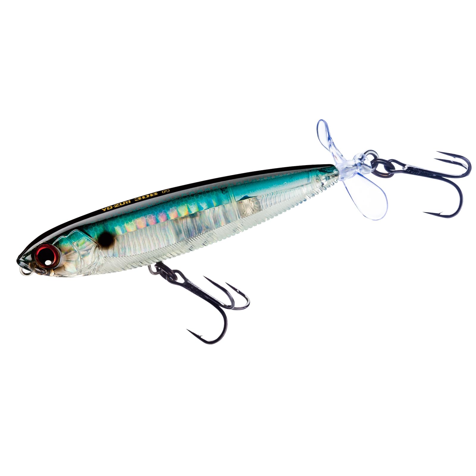 Yo-Zuri 3DB Prop Floating Lure, Prism Shad, 3 1/2-Inch